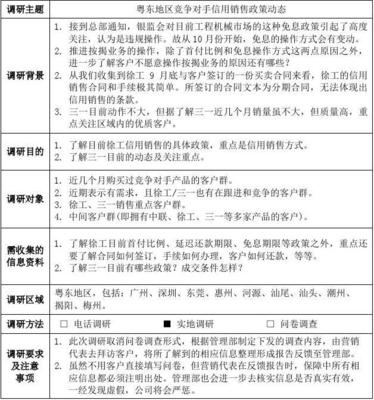 10月份市場調研計劃